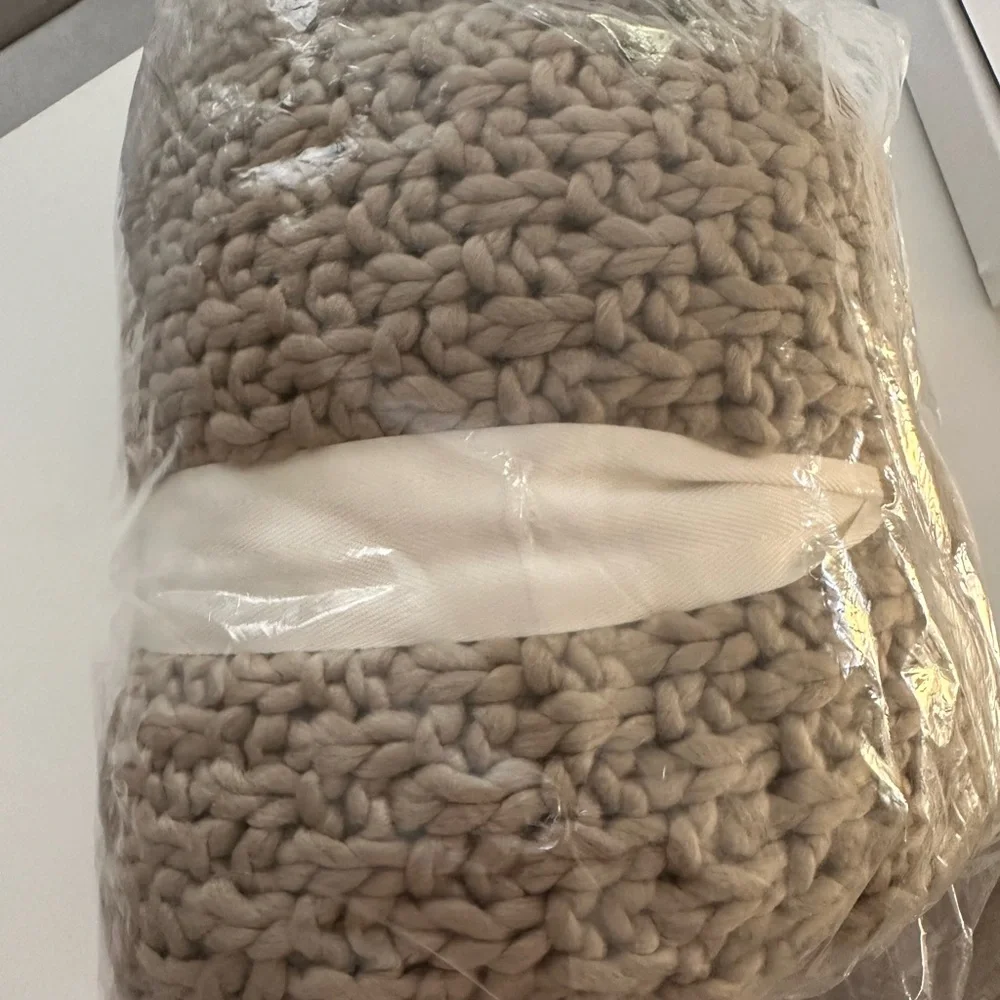 NWT Threshold with Studio McGee Knit Throw Tan 50 x 60 - Picture 2 of 5